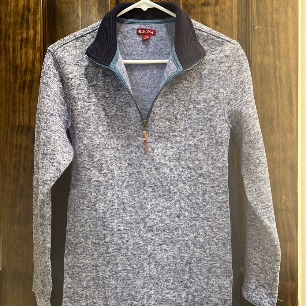 Merona Men's Heathered Blue Zip-Up Sweater